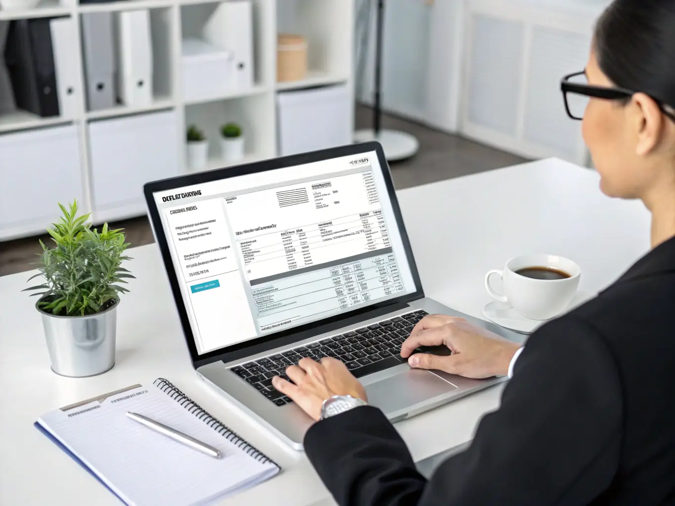 A business professional managing VAT records and invoices, demonstrating compliance and efficient VAT management.